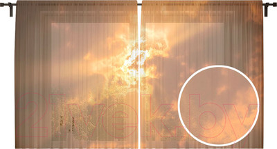 Комплект гардин JoyArty Солнце прячется / tul_13009 (2шт, 145x180)