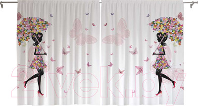 Комплект гардин JoyArty Цветочная погода / tul_19094 (2шт, 145x180)