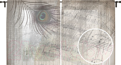 Комплект гардин JoyArty Прекрасное перо / tul_17187 (2шт, 145x180)