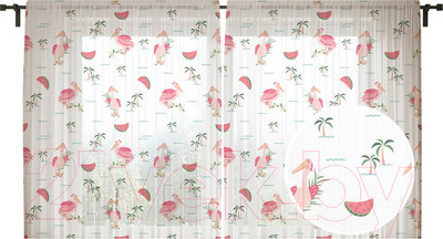 Комплект гардин JoyArty Сочные дольки / tul_71331 (2шт, 145x180)