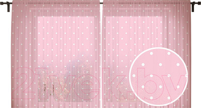 Комплект гардин JoyArty Белый горошек / tul_148707 (2шт, 145x180)