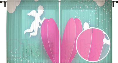 Комплект гардин JoyArty Волшебные купидоны / tul_74569 (2шт, 145x180)