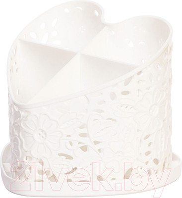 Органайзер для столовых приборов Альтернатива Сердце / М6252 (белый)