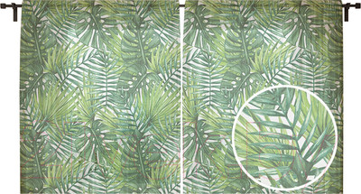 Комплект гардин JoyArty Листья папоротника и пальмы / tul_36056V1 (2шт, 145x180)