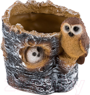 Кашпо Park Пенек березовый с совами / 169448