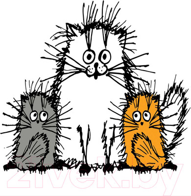 Шторка-занавеска для ванны JoyArty Мохнатые коты / sc_17711