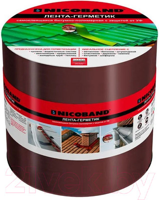 Гидроизоляционная лента Технониколь Самоклеющаяся Nicoband 10см (3м, коричневый)