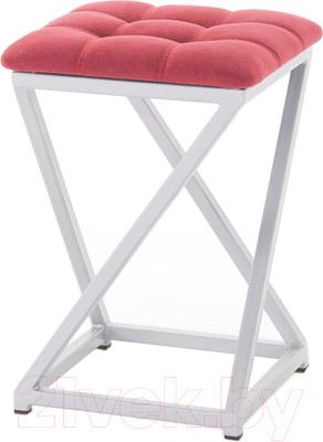 Табурет AMC Comfort 8.5.8 (ткань красный/серебристый)