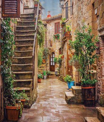 Шторка-занавеска для ванны JoyArty Цветочные улицы / sc_14597