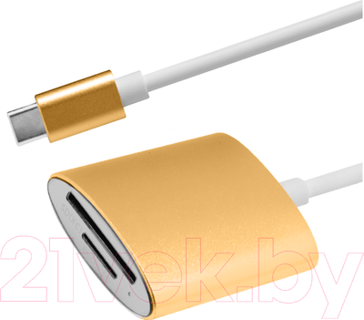 Адаптер Atom USB Type-C 3.1 - MicroSD/TF (золотой)