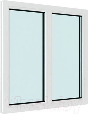 Окно ПВХ Rehau Двухстворчатое глухое 3 стекла (900x900x70)