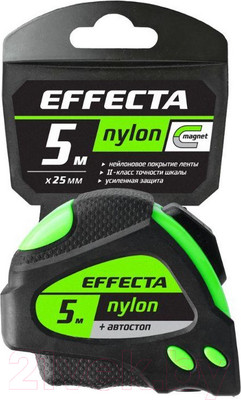 Рулетка Effecta Nylon 25мм / 580525 (5м)
