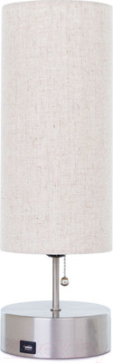 Прикроватная лампа Лючия Техно 324 (матовый хром/бежевый)