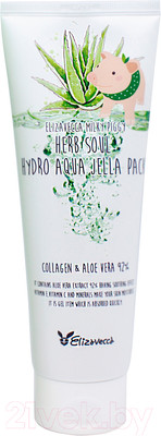 Маска для лица кремовая Elizavecca Herb Soul Hydro Aqua Jella Pack с алоэ и коллагеном (250мл)