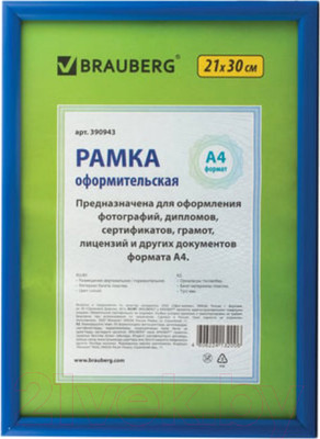 Рамка Brauberg HIT2 / 390943 (синий)