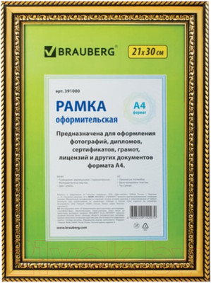 Рамка Brauberg HIT4 / 391000 (золото)