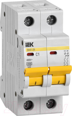 Выключатель автоматический IEK ВА 47-29 1А 2P 4.5кА С / MVA20-2-001-C