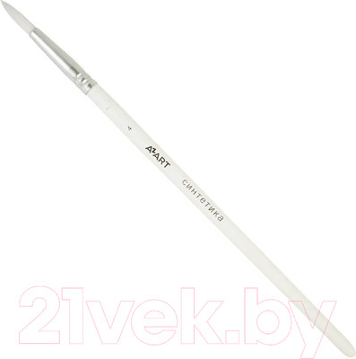 Кисть для рисования Azart №4 (синтетика, круглая, белый)