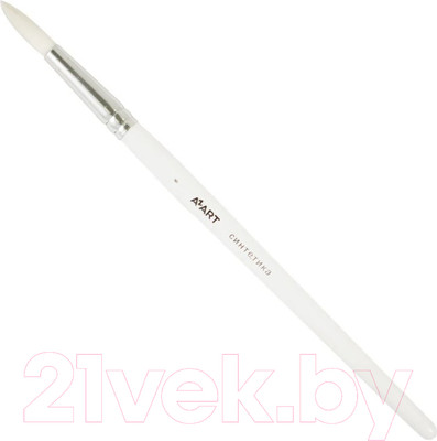 Кисть для рисования Azart №6 (синтетика, круглая, белый)