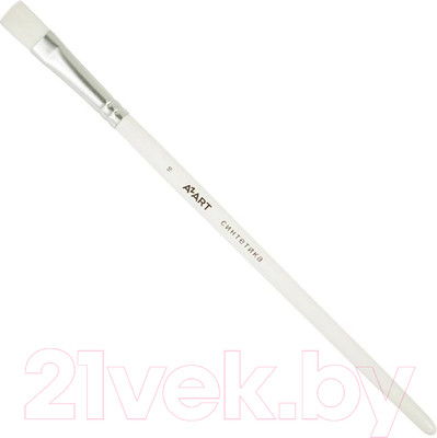 Кисть для рисования Azart №10 (синтетика, плоская, белый)