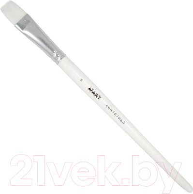 Кисть для рисования Azart №14 (синтетика, плоская, белый)