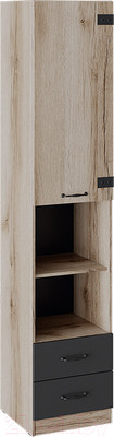 Шкаф-пенал ТриЯ Окланд ТД-324.07.20 (черный/дуб делано)