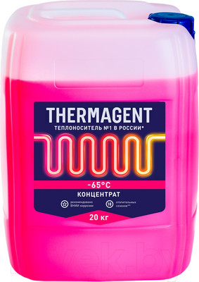 Теплоноситель для систем отопления Thermagent -65°C (20л, красный)