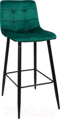 Стул барный AksHome Stella (зеленый велюр HLR57/черный)