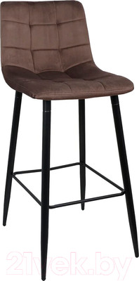 Стул барный AksHome Stella (коричневый велюр HLR49/черный)