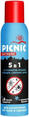 Аэрозоль от насекомых PICNIC Extreme с ароматом ванили 5 в 1 (150мл)