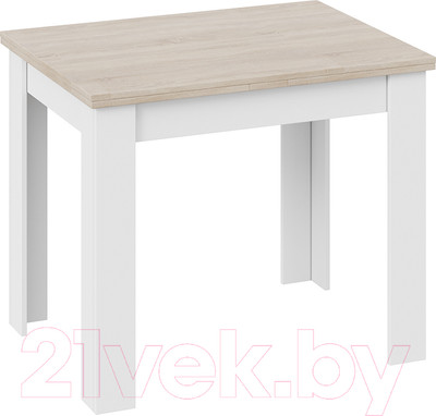Обеденный стол ТриЯ Промо тип 3 (белый/дуб сонома светлый)