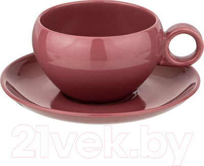 Чашка с блюдцем Bronco Fusion / 263-1012 (брусничный)