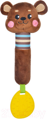 Прорезыватель для зубов Жирафики Пищалка с силиконовым прорезывателем Мишка / 939517