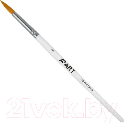Кисть для рисования Azart №6 (синтетика, круглая, рыжий)