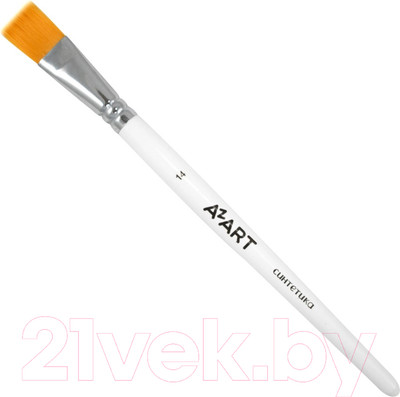Кисть для рисования Azart №14 (синтетика, плоская, рыжий)