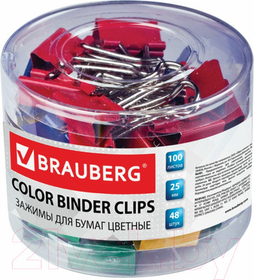 Зажим для бумаги Brauberg 221128 (48шт)