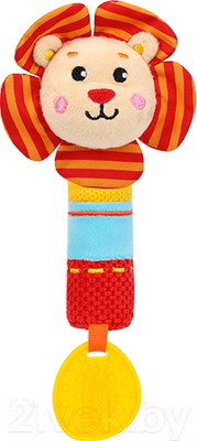 Развивающая игрушка Жирафики Пищалка с силиконовым прорезывателем Львенок / 939703