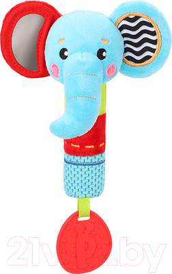 Развивающая игрушка Жирафики Пищалка с силиконовым прорезывателем Слоник / 939704