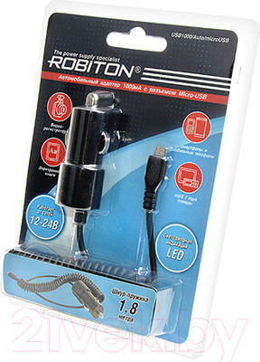 Адаптер питания сетевой Robiton USB1000/Auto/MicroUSB BL1