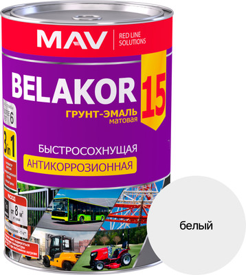 Грунт-эмаль MAV Belakor-15 (1л, белый матовый)