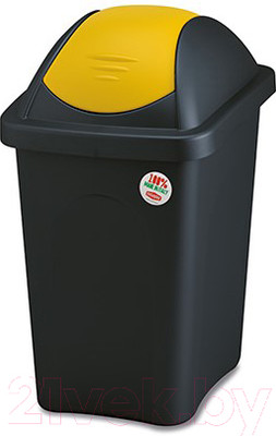Контейнер для мусора Stefanplast 30л / 70211 (черный/желтый)