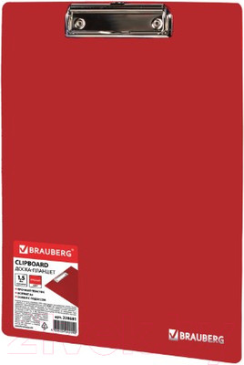 Планшет с зажимом Brauberg Contract / 228681 (красный)