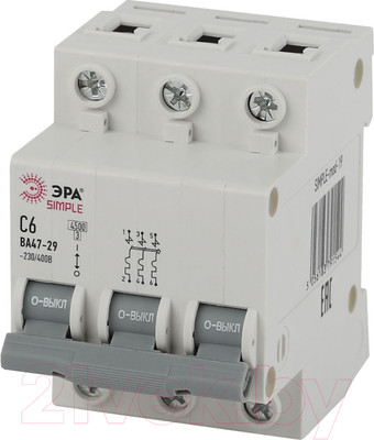 Выключатель автоматический ЭРА Simple-Mod-21 ВА47-29 3P 16А 4.5кА C / Б0039238