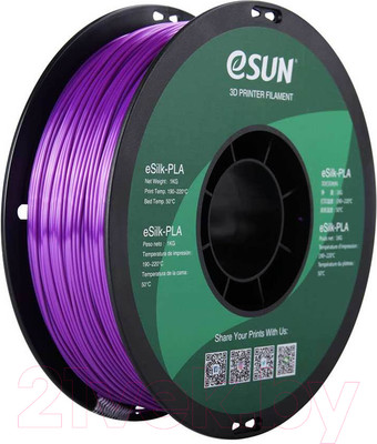 Пластик для 3D-печати eSUN eSilk-PLA / eSilk-PLA175Z1 (1.75мм, 1кг, Purple)