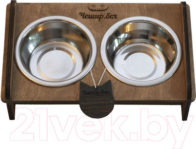Набор мисок для животных Чешир Обжора / 375-38 (2 миски, коричневый)