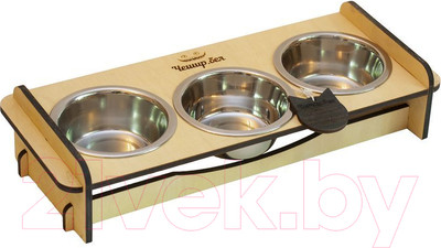 Набор мисок для животных Чешир Обжора / 375-35 (3 миски, бежевый)