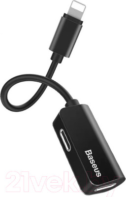 Сплиттер Baseus L37 Lightning Male To 2xLightning Female / CALL37-01 (черный)