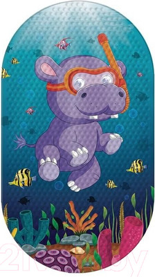 Коврик на присосках Varmax Бегемотик дайвер DF-303 (68x38)