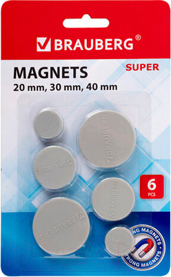 Набор магнитов Brauberg Super / 237481 (6шт)