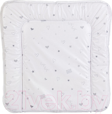 Пеленальный матрас Polini Kids French Teddy на комод 65x65 / 0002430-24 (белый/серый)